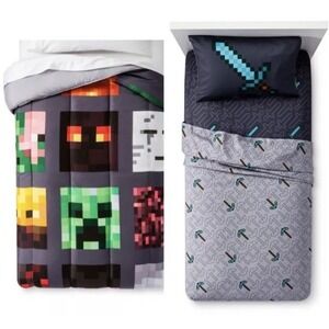 MINECRAFT Comforter Sheet Set 6PC FULL DOUBLE GAMER KIDS‎ TEENS NIP